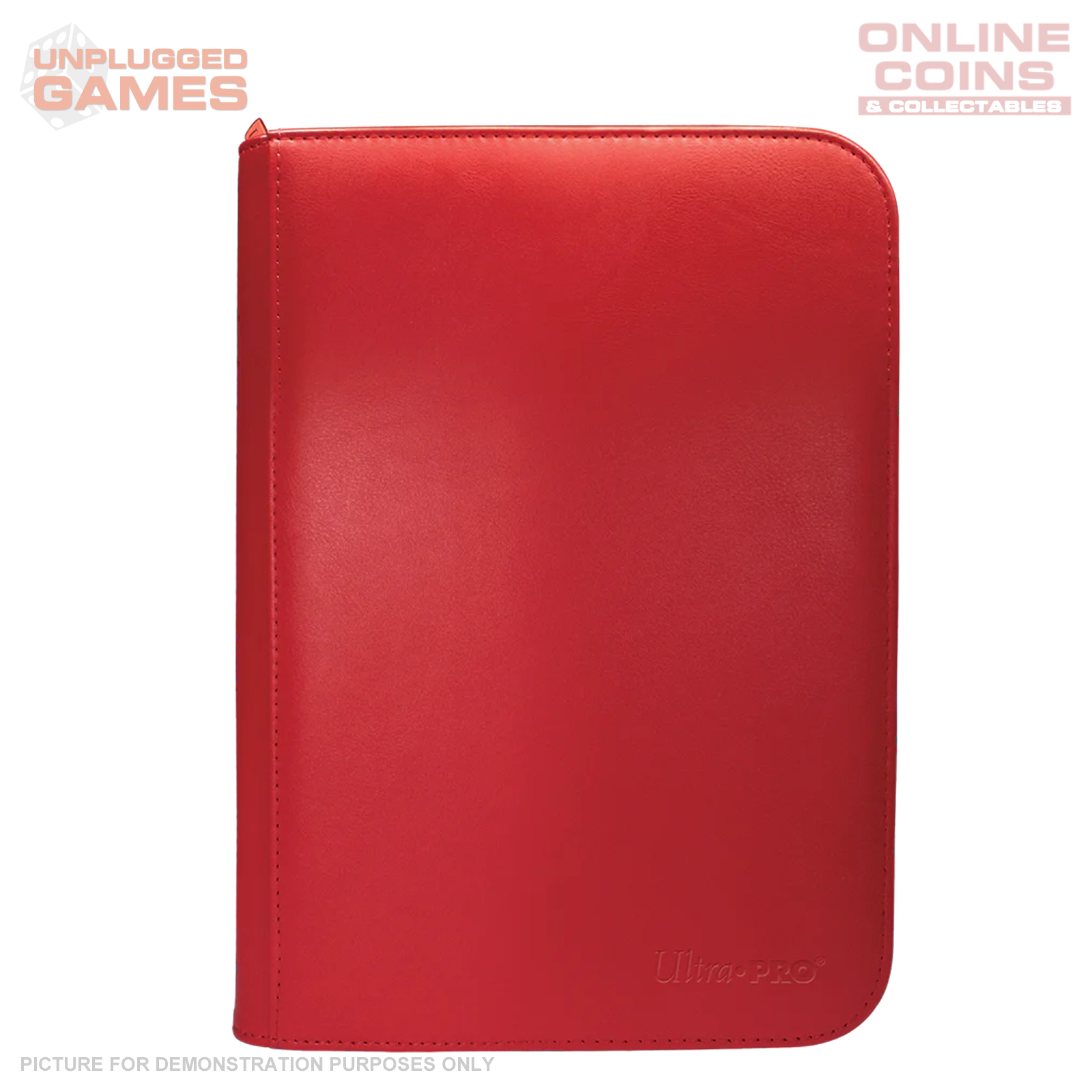 ULTRA PRO Binder - Vivid 4-Pocket Zippered Pro-Binder - RED